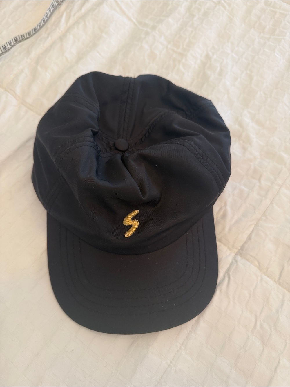Doen Black Kids Cap with Gold 'S' Embroidery